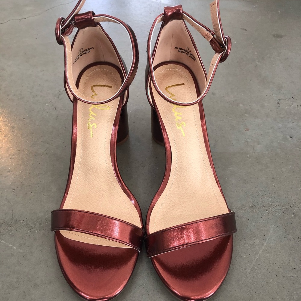 Copper Ankle Strap Heels